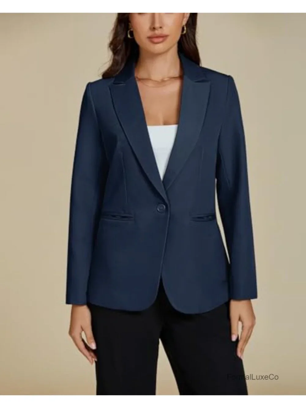 Dressy Blazers for Women Button Long Sleeve Lapel Business Casual Office Work